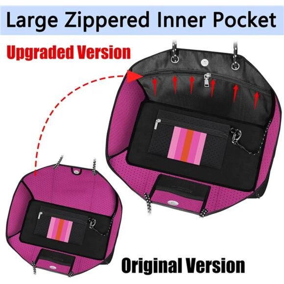 IBFUN Neoprene Bag, Large Multipurpose Beach Bag Neoprene Tote Bag with Inner - Picture 9 of 14